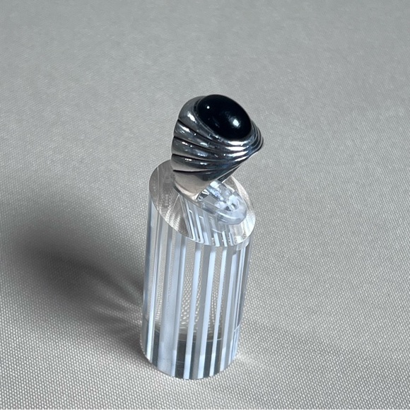 Vintage Sterling Silver Art Deco Black Stone Ring Size 5.75 Cocktail Statement - Picture 4 of 16